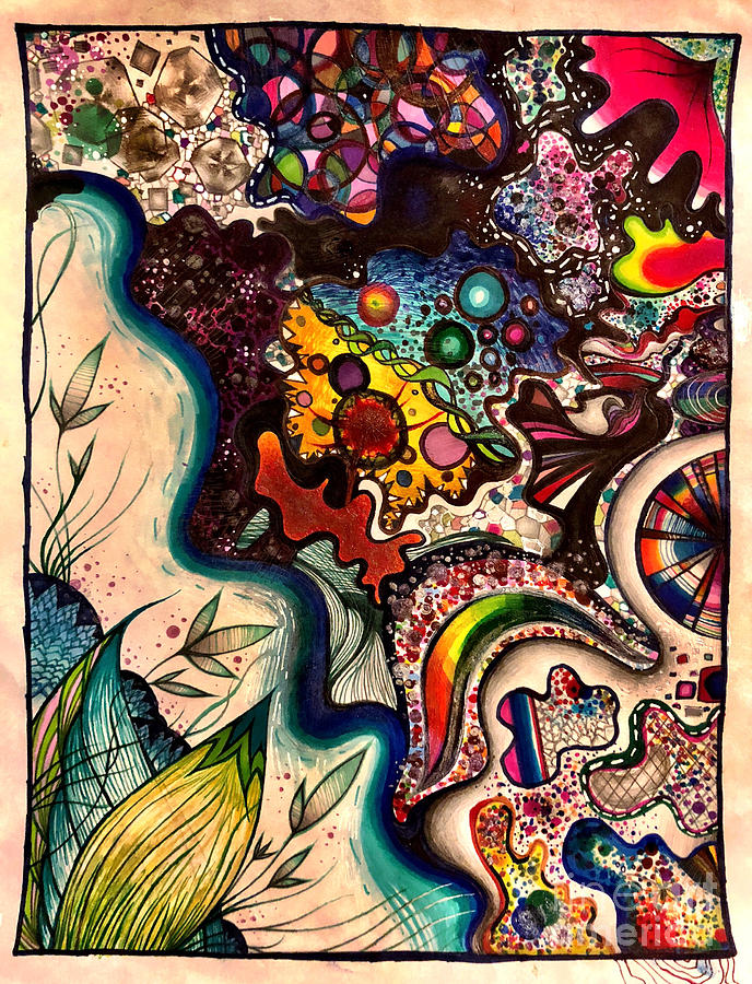 Abstract Drawing - Colors of Life by Ally Spray