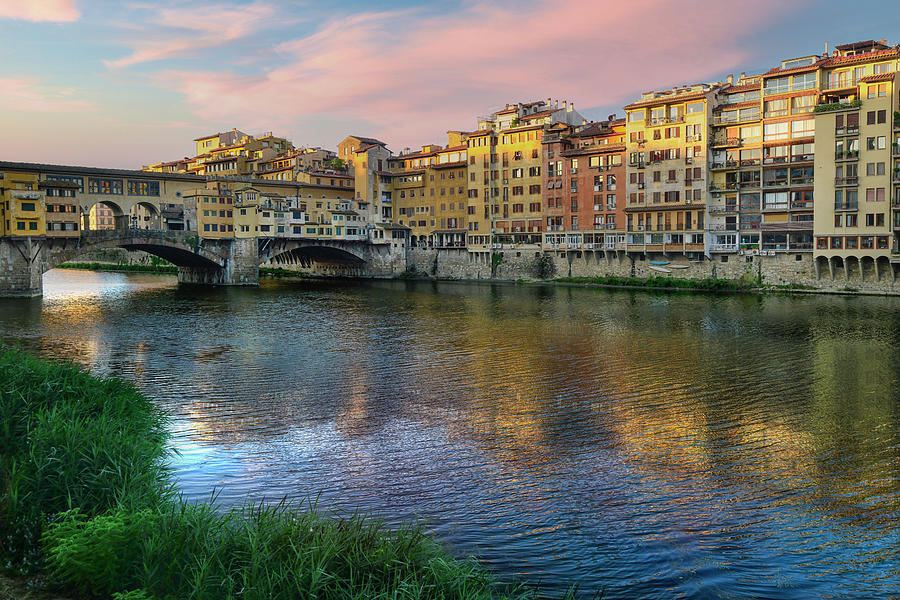 Bridge Photograph - Colors of the Arno by Lee Sie