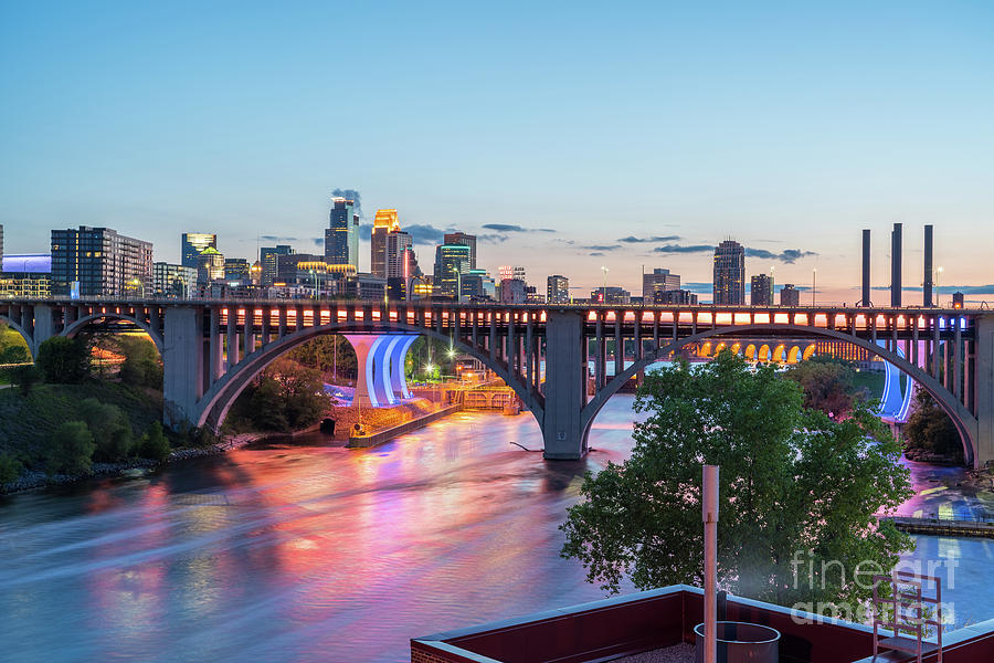 Colors on Mississippi -Minneapolis Photograph by Jim Schmidt MN