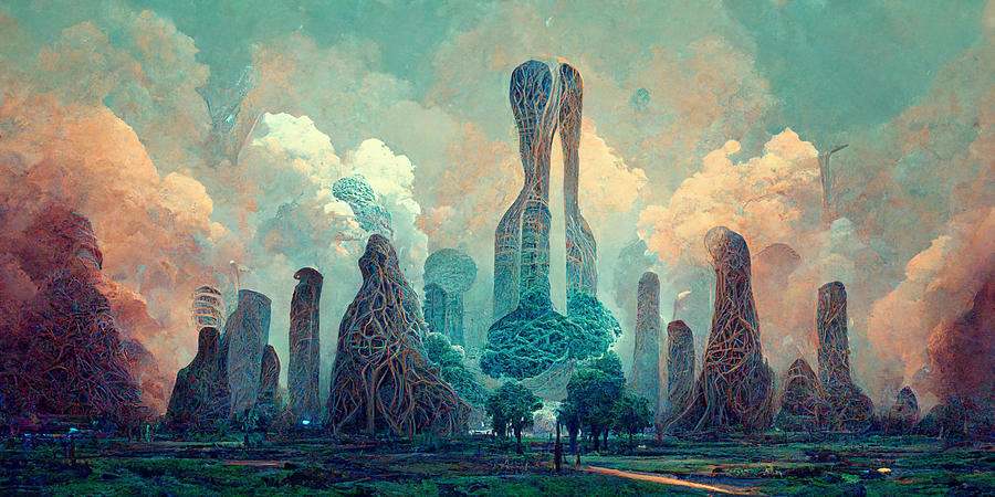 Colossal  Gnarled  Tree  Roots  Arcology  Megacity  Detai  A42d6fa8  566a  4d88  4a46  2614a1d4e74e Painting by MotionAge Designs