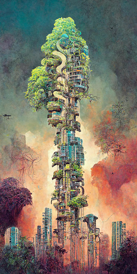 Colossal  Gnarled  Tree  Roots  Arcology  Megacity  Detai  A4e5d16a  168f  4616  8a8f  D5711446a6b8 Painting by MotionAge Designs