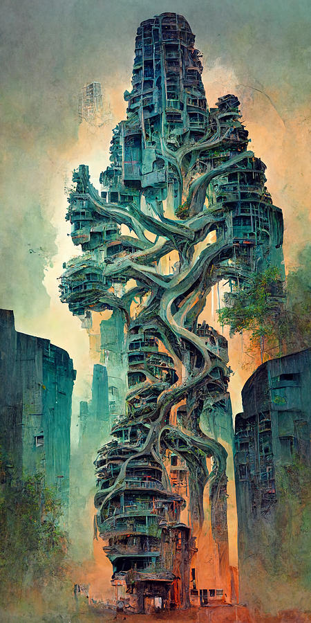 Colossal  Gnarled  Tree  Roots  Arcology  Megacity  Detai  A8644e51  4d46  4ff4  B4c4  18faf2ae47b4 Painting by MotionAge Designs