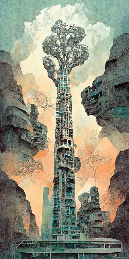 Colossal  Gnarled  Tree  Roots  Arcology  Megacity  Detai  Bf8ad468  6b24  411d  8f1b  8222ee1dc81d Painting by MotionAge Designs