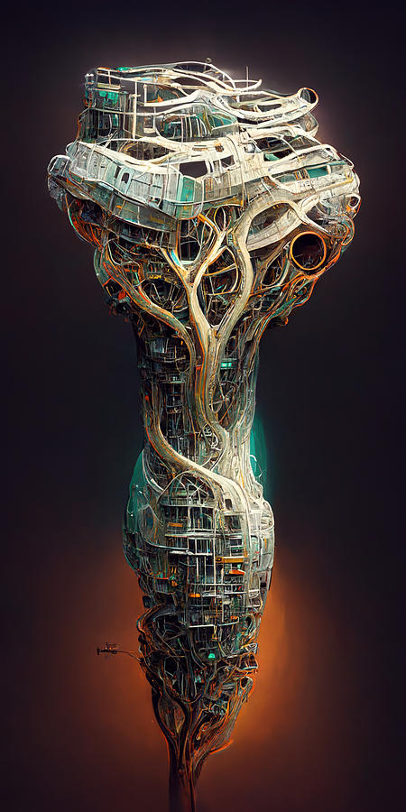 Colossal  Gnarled  Tree  Roots  Arcology  Megacity  Detai  C4c8c68e  146a  47fa  B6af  Eb1f842e511e Painting by MotionAge Designs