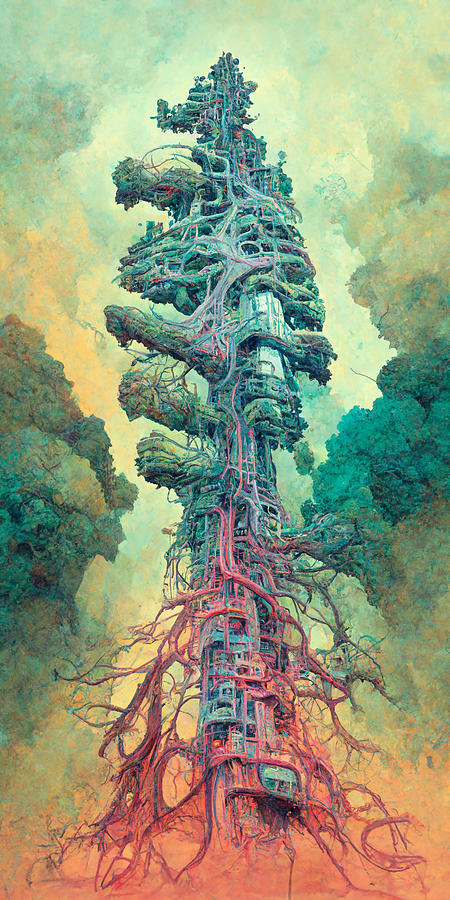 Nature Painting - Colossal  Gnarled  Tree  Roots  Arcology  Megacity  Detai  Edd8bd16  Cf46  45dc  A622  51bce7d4ea45 by MotionAge Designs