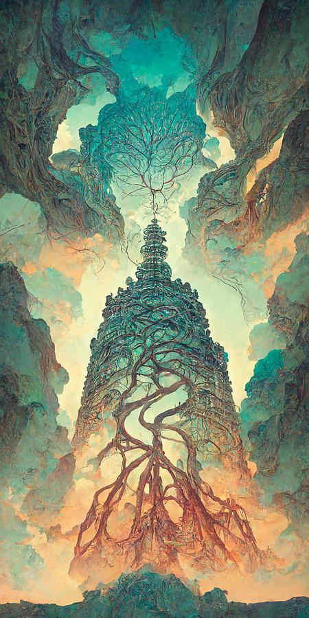 Nature Painting - Colossal  Gnarled  Tree  Roots  Arcology  Megacity  Detai  Fe642b4a  F1b6  4515  4711  8abb5cc54d4a by MotionAge Designs