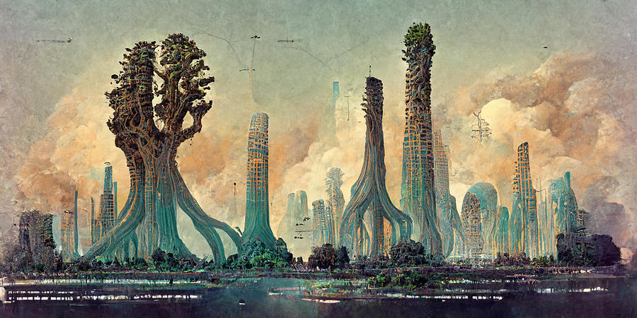 Nature Painting - Colossal  Gnarled  Tree  Roots  Arcology  Megacity  Detai  Fedea264  C142  414d  B4be  E5ae181242b7 by MotionAge Designs