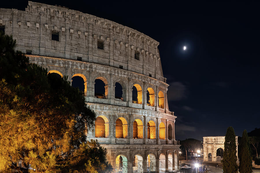 Colosseum By Night In Rome Photograph by Artur Bogacki