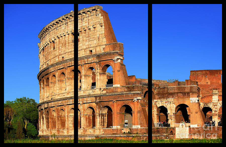 Coliseum Photograph - Colosseum Colors Triptych by Stefano Senise Coliseum Photograph - Colosseum Colors Triptych by Stefano Senise
