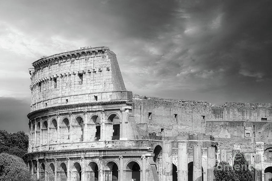 Black And White Photograph - Colosseum - Colosseo - Rome by Stefano Senise