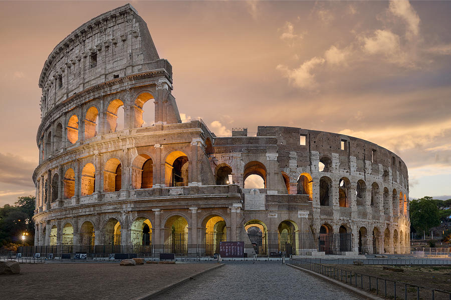 Colosseum in Rome at Sunrise Photograph by Kevin Boutwell