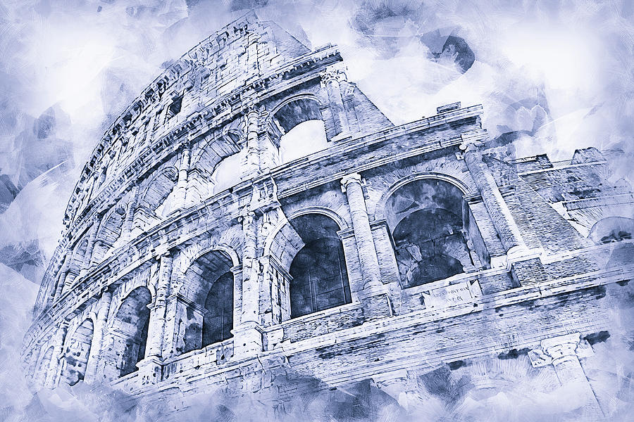 Colosseum, Rome - 36 Drawing by AM FineArtPrints