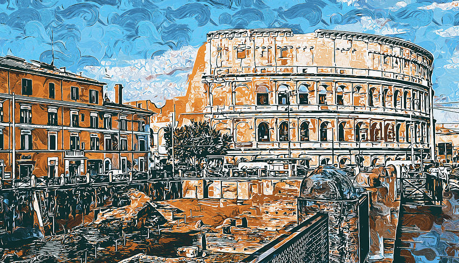Colosseum, Rome - 37 Painting by AM FineArtPrints