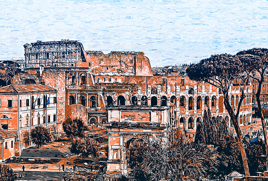 Colosseum, Rome - 39 Painting by AM FineArtPrints