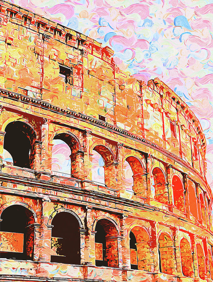 Colosseum, Rome - 40 Painting by AM FineArtPrints