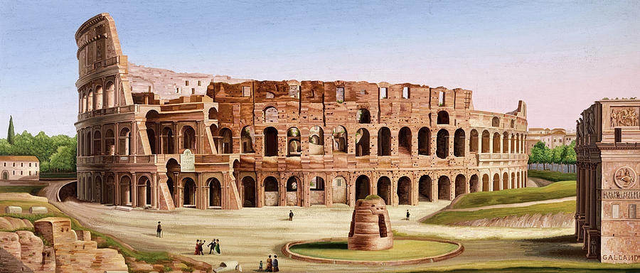 Colosseum Painting - Colosseum, Rome by Luigi Gallandt Colosseum Painting - Colosseum, Rome by Luigi Gallandt