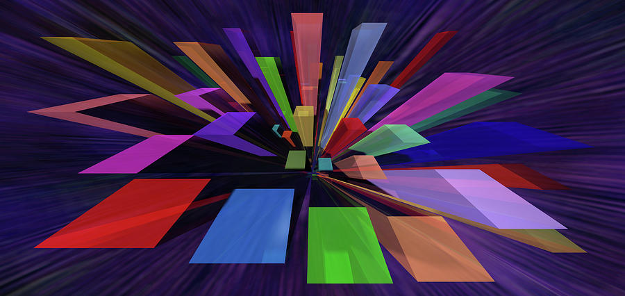 Abstract Digital Art - Colour City by Dave Turner