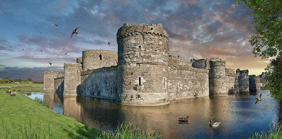 Colour photo of Beaumaris Castle, Wales. Photograph by Paul E Williams