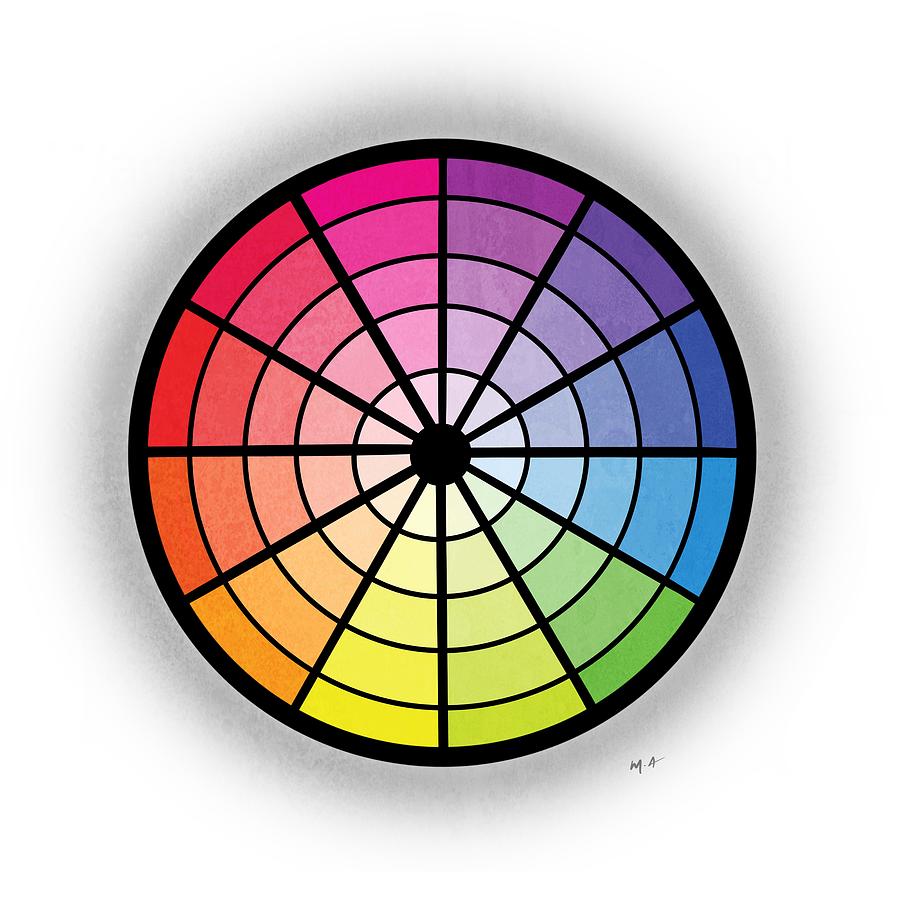 RYB Color Wheel Poster (18in x 24in) Black and White Background Options -  Payhip