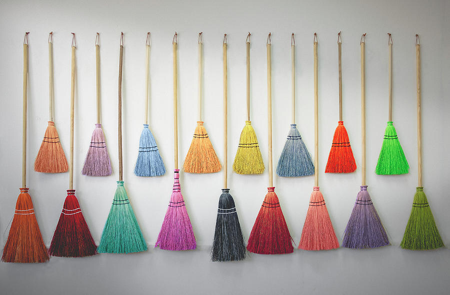 Coloured Brooms Photograph by Jerry Golab