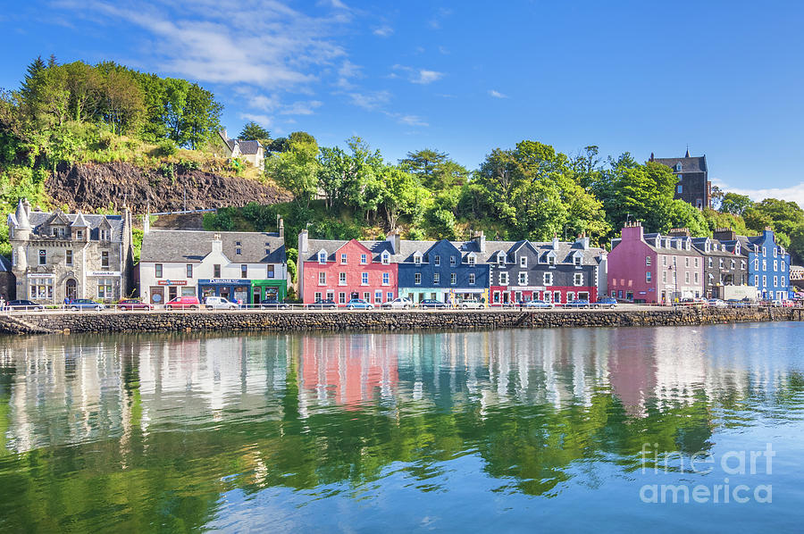 Coloured houses at Tobermory harbour, Isle of Mull, Inner Hebrides, Argyll and Bute, Scotland  Photograph by Neale And Judith Clark