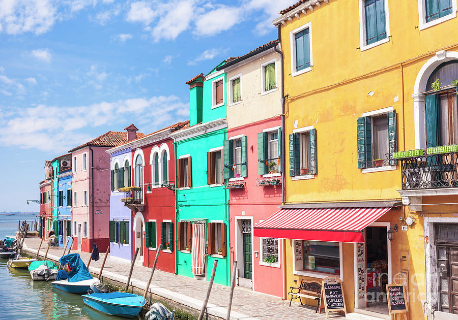 Coloured houses on the island of Burano in the Venice lagoon, Venice, Italy Photograph by Neale And Judith Clark