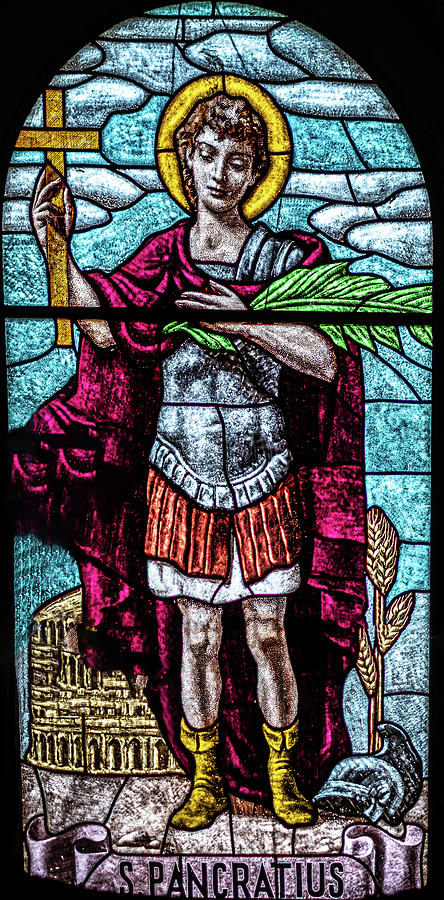 coloured stained glass of Saint Pancratius Photograph by Luca Lorenzelli
