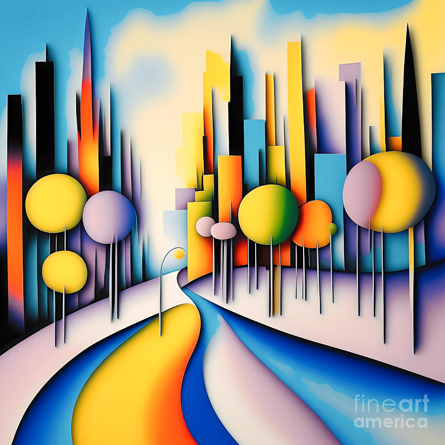 Colourful Abstract Cityscape - 4 Digital Art by Philip Preston
