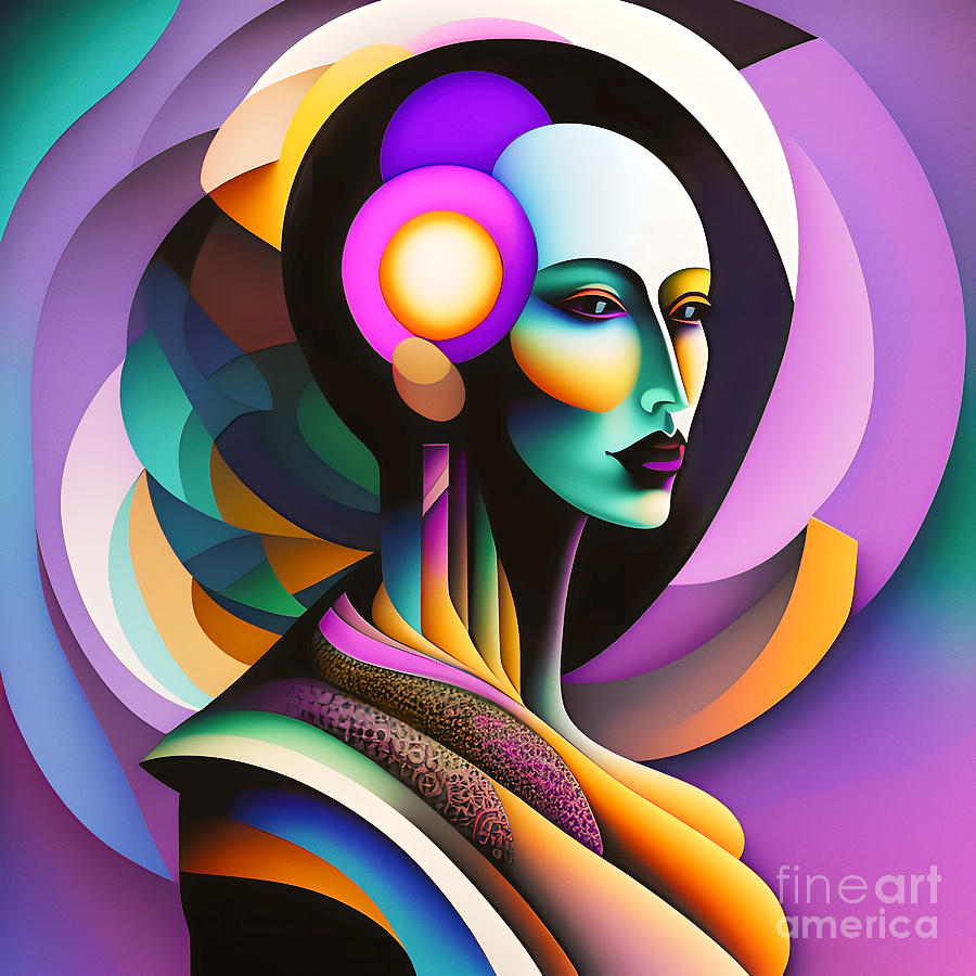 Colourful Abstract Portrait - 10 Digital Art by Philip Preston - Fine ...