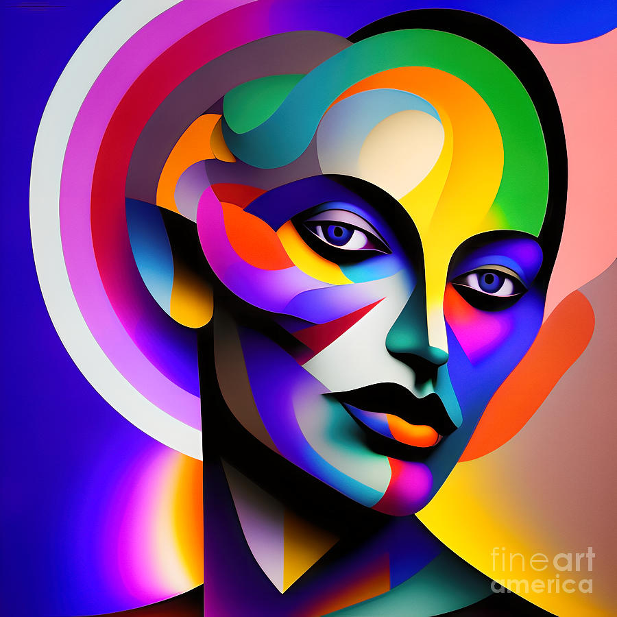 Colourful Abstract Portrait - 12 Digital Art by Philip Preston