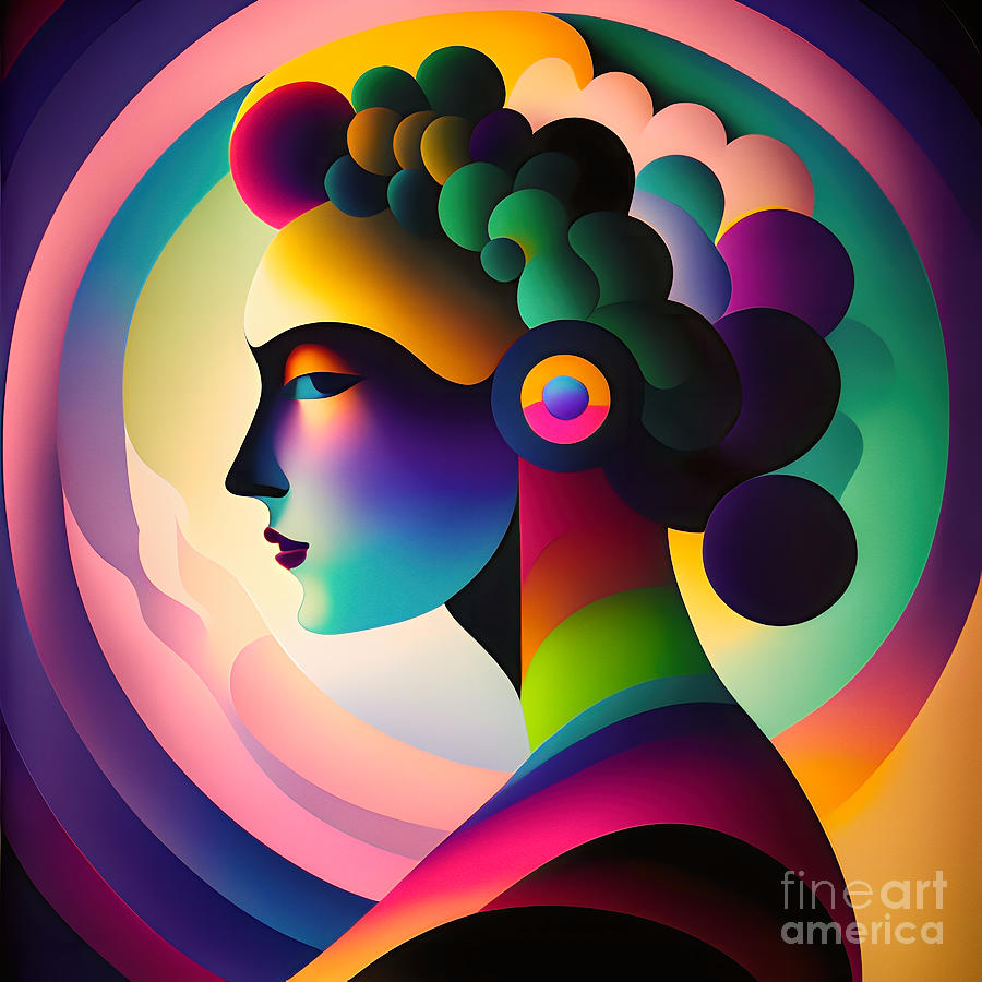 Colourful Abstract Portrait - 14 Digital Art by Philip Preston