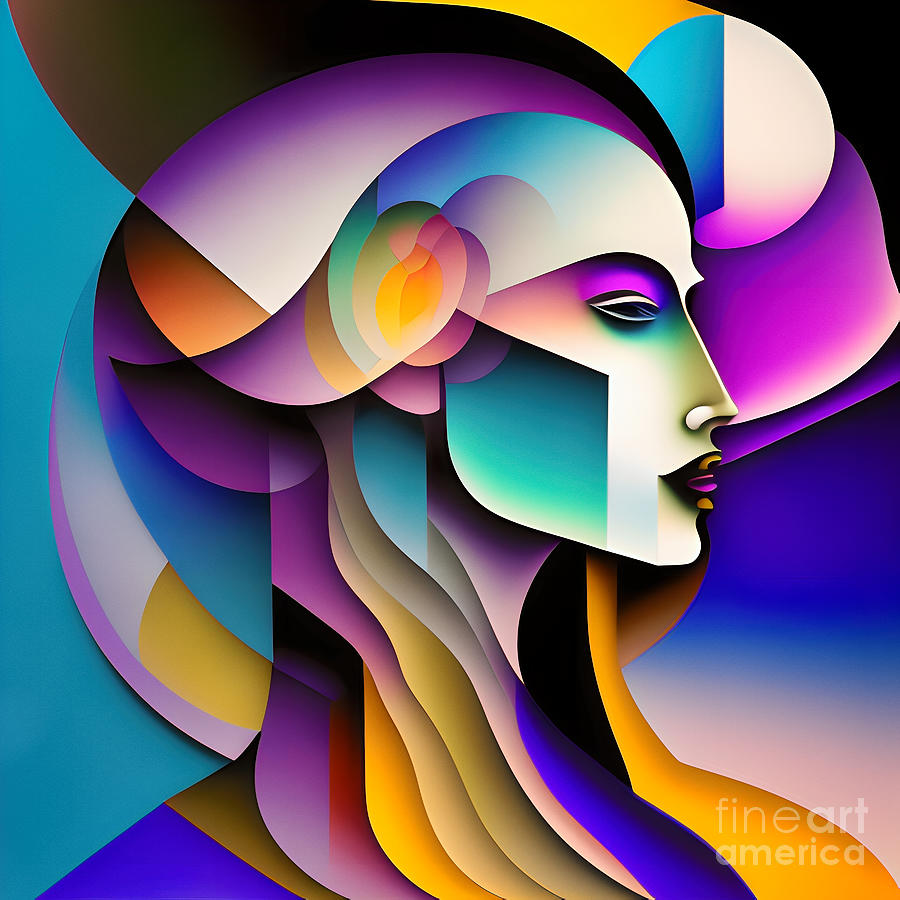 Colourful Abstract Portrait - 5 Digital Art by Philip Preston