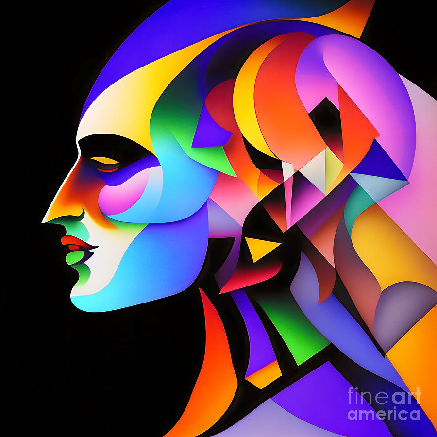 Colourful Abstract Portrait - 7 Digital Art by Philip Preston