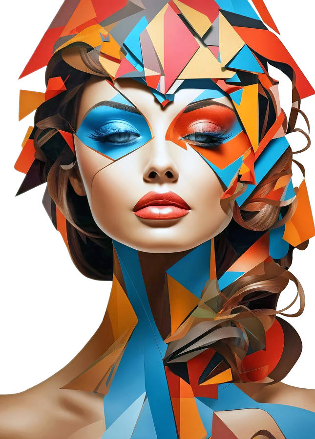 Colourful abstract woman Digital Art by Grant Glendinning