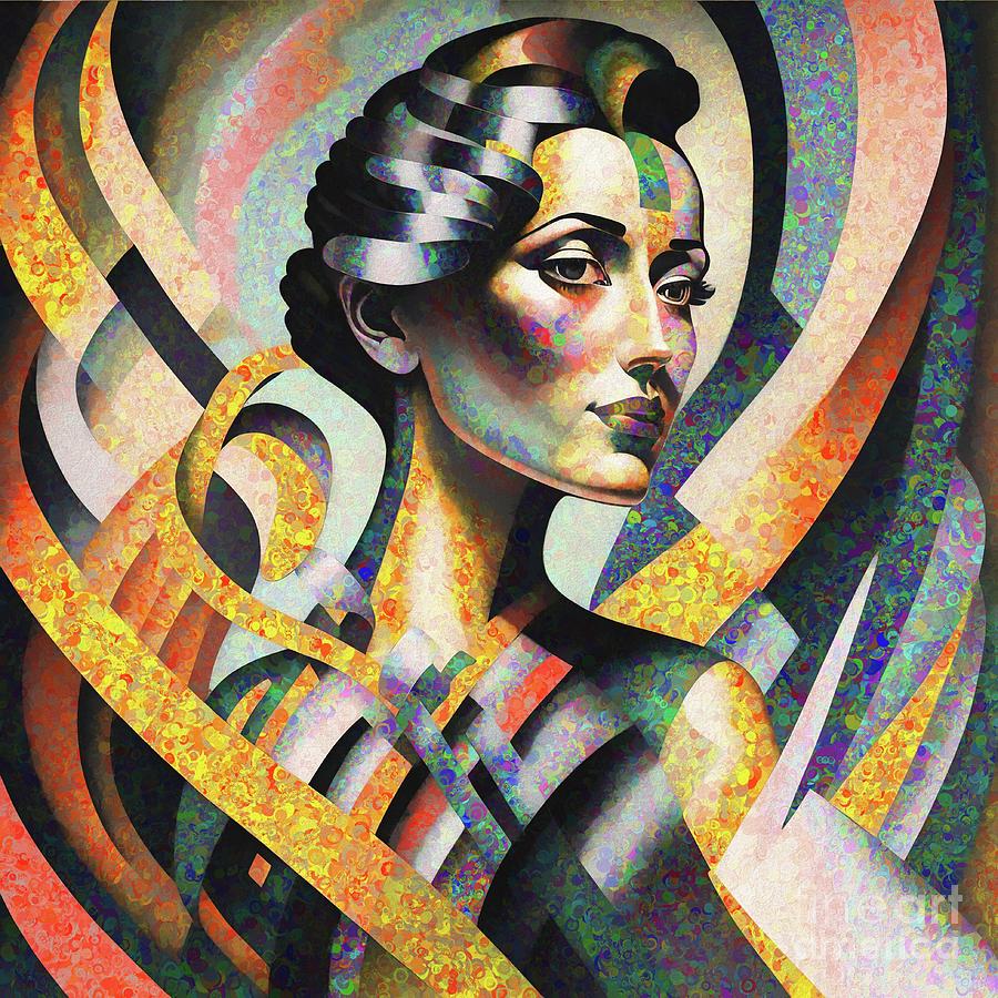 Colourful Art Deco Woman Portrait - 4a Digital Art by Philip Preston