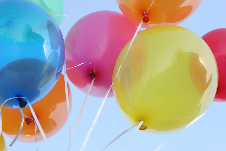 Colourful balloons Photograph by Rachel Ballard