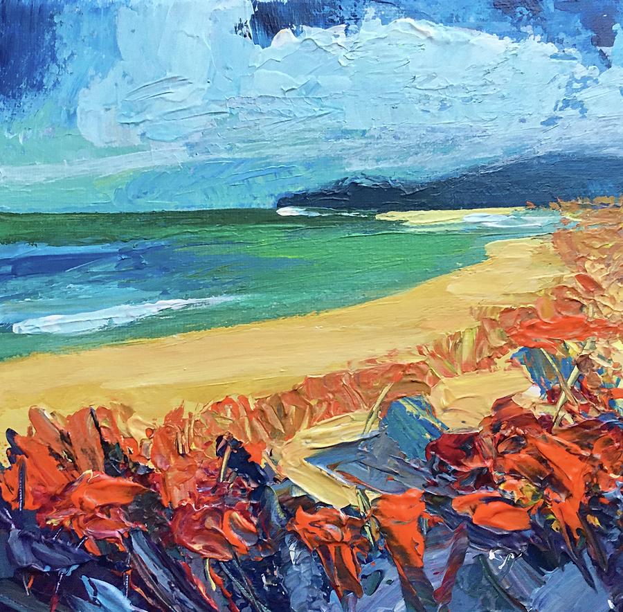 Colourful beach Painting by Barbara Magor
