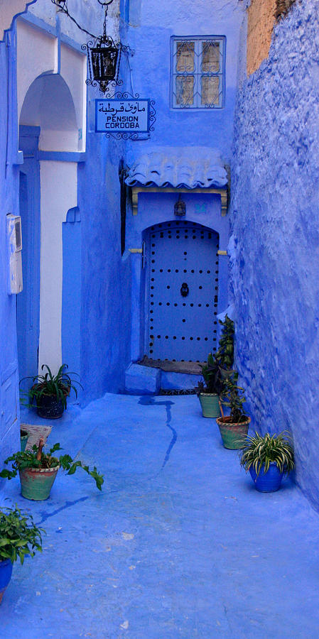 Architecture Photograph - Colourful Blue Side Alley with Hotel Entry Door Chefchaouen Morocco by PIXELS XPOSED Ralph A Ledergerber Photography Architecture Photograph - Colourful Blue Side Alley with Hotel Entry Door Chefchaouen Morocco by PIXELS XPOSED Ralph A Ledergerber Photography
