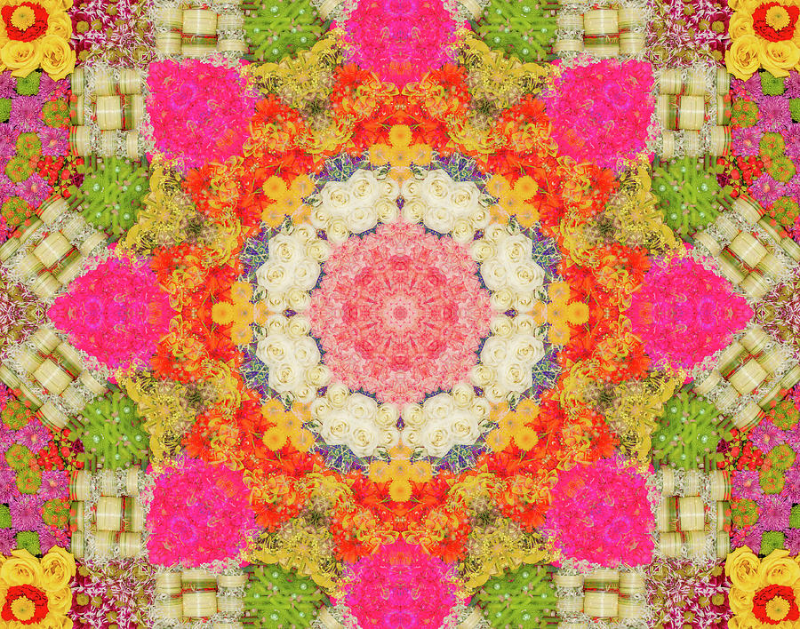 Colourful Flower Kaleidoscope Digital Art by Roy Pedersen