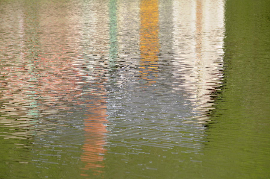Colourful house reflection, Nivernais Canal, Burgundy, France Photograph by Kevin Oke