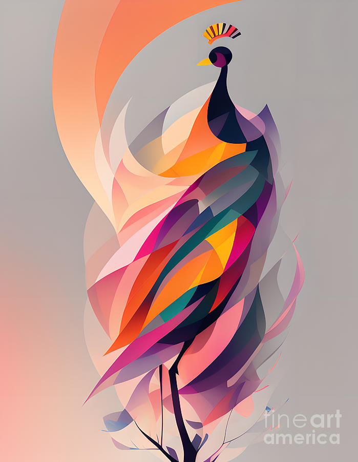 Colourful Peacock Abstract - 2 Digital Art by Philip Preston