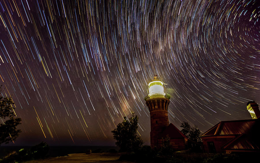 Lighthouse Photograph - Colourful Sky by Chris Cousins