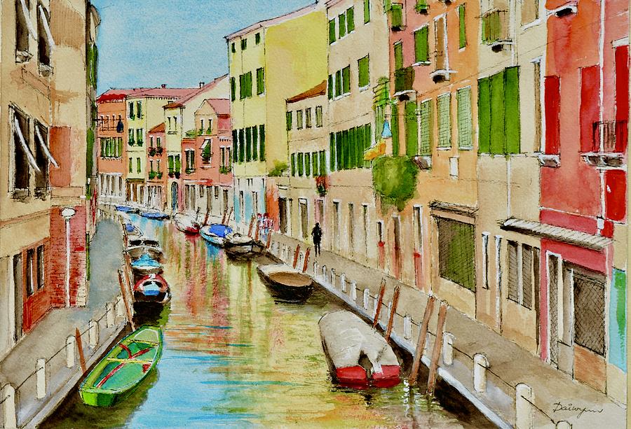 Colourful Venice Painting by Dai Wynn