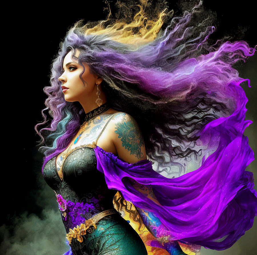 Colourful woman Digital Art by Grant Glendinning
