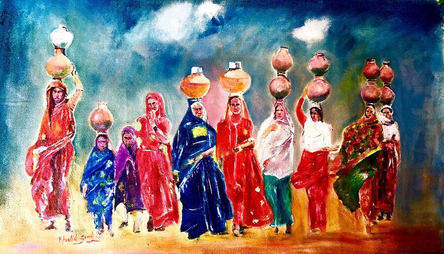 Colours at Rohi desert Painting by Khalid Saeed