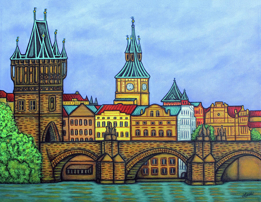 Colours of Prague, Czech Republic Painting by Lisa Lorenz