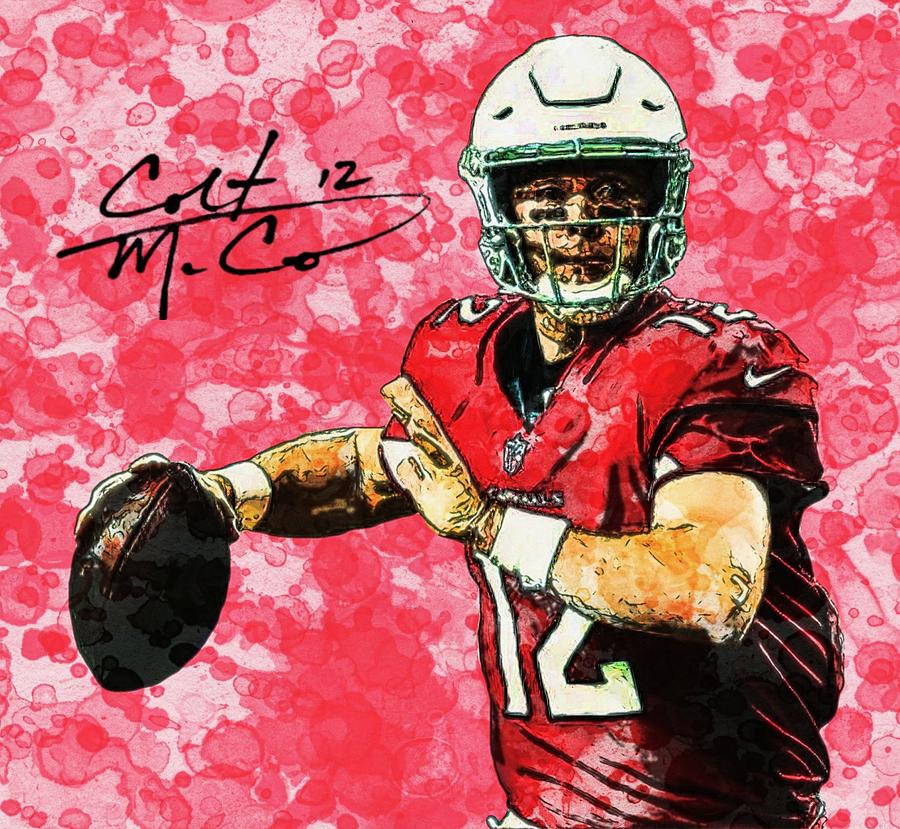 Colt McCoy Cardinals QB Watercolors Digital Art by Bob Smerecki - Fine ...