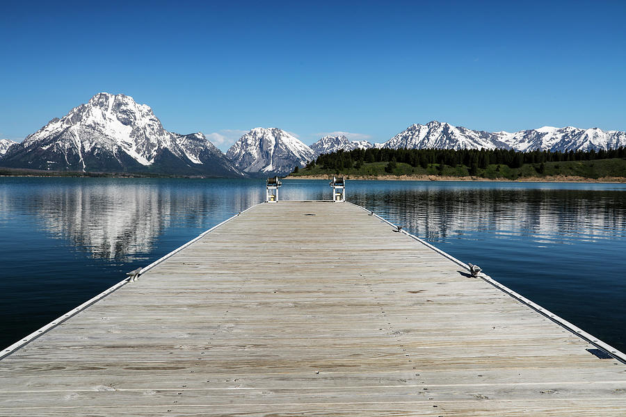 Colter Bay Dock Reflection Tetons Photograph by Dan Sproul