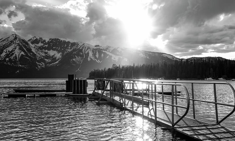 Colter Bay Dramatic Morning Light Black And White Photograph by Dan Sproul