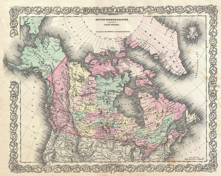 Colton Map Of British North America Or Canada 1855 Photograph By Linda Howes Fine Art America 3133